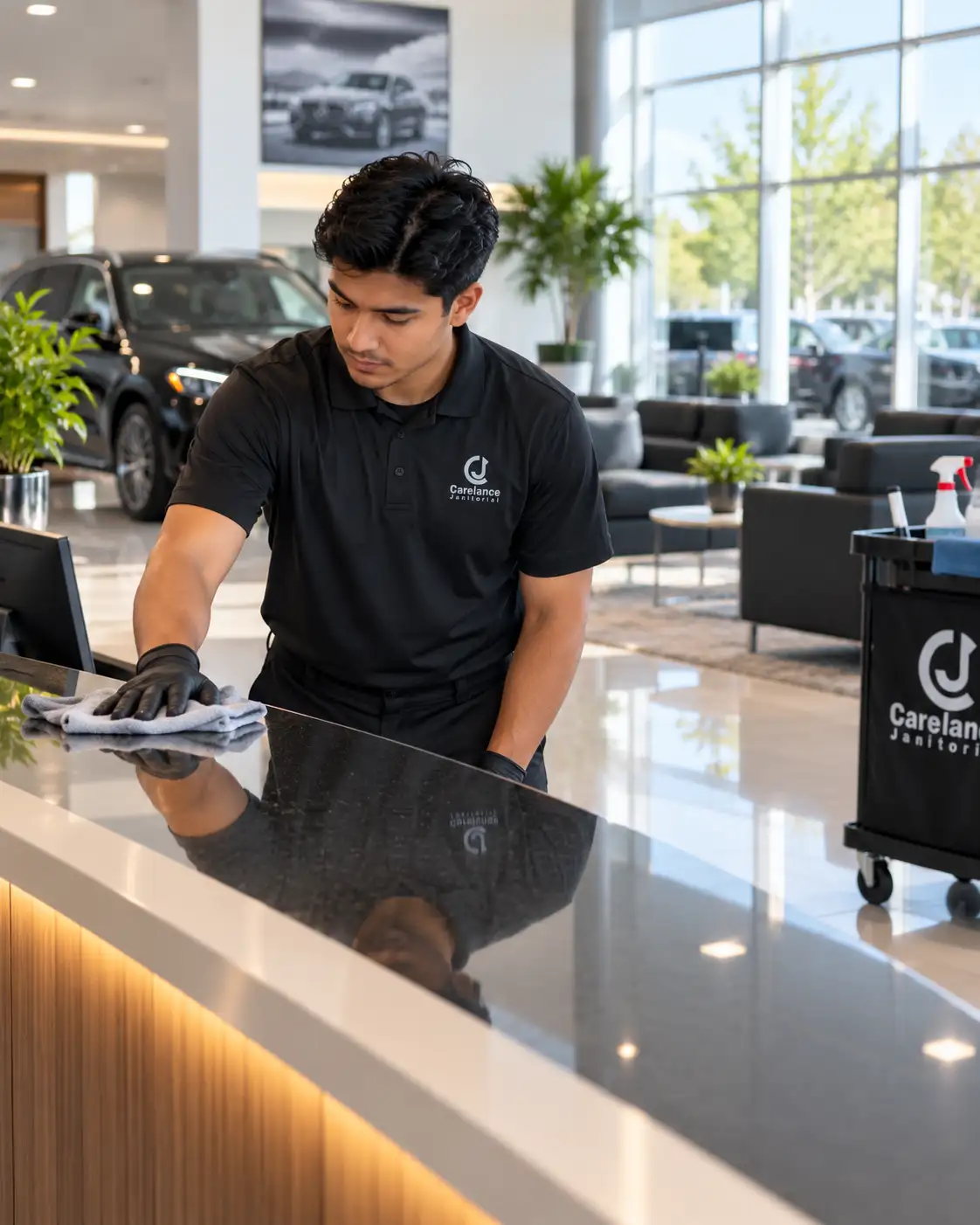 car dealership showroom cleaning