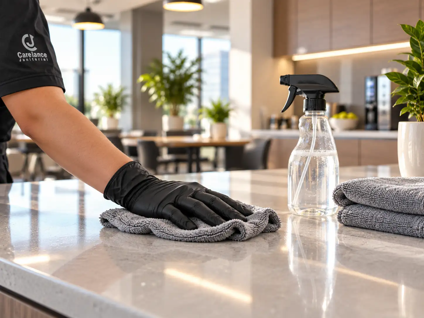 commercial counter cleaning
