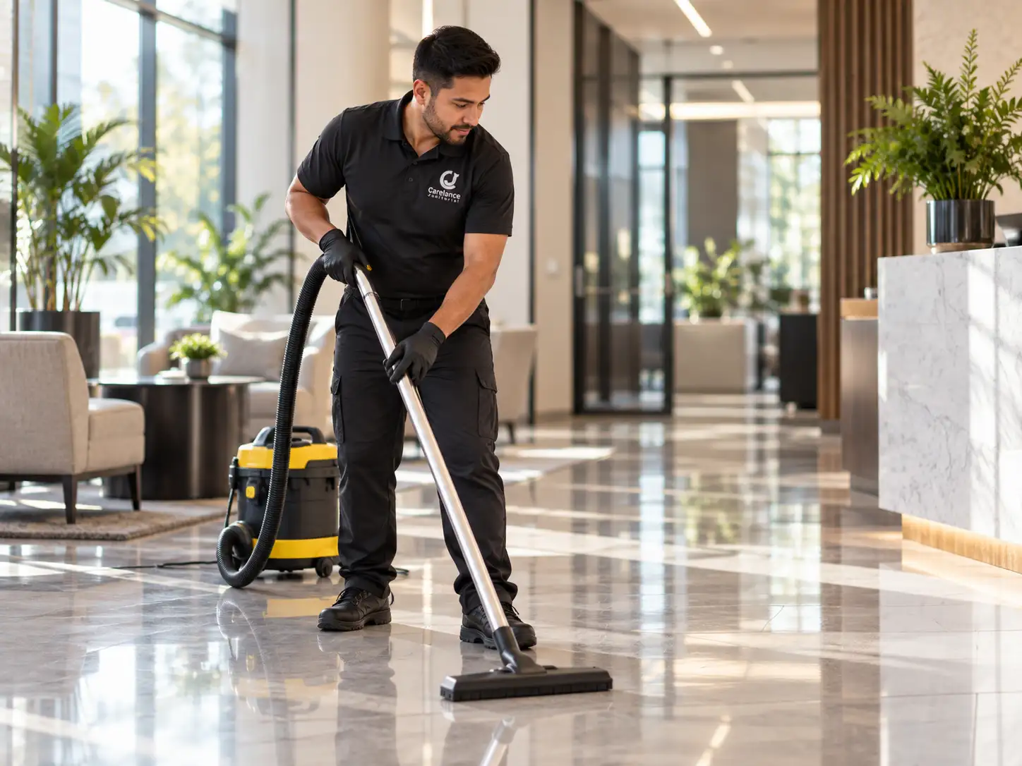 commercial floor vacuuming