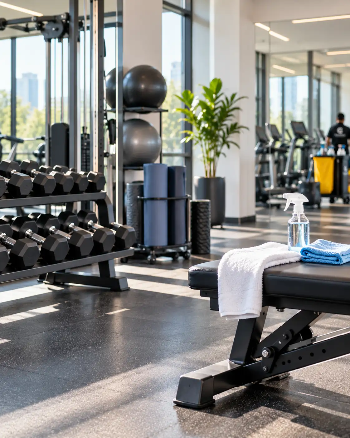 gym cleaning station