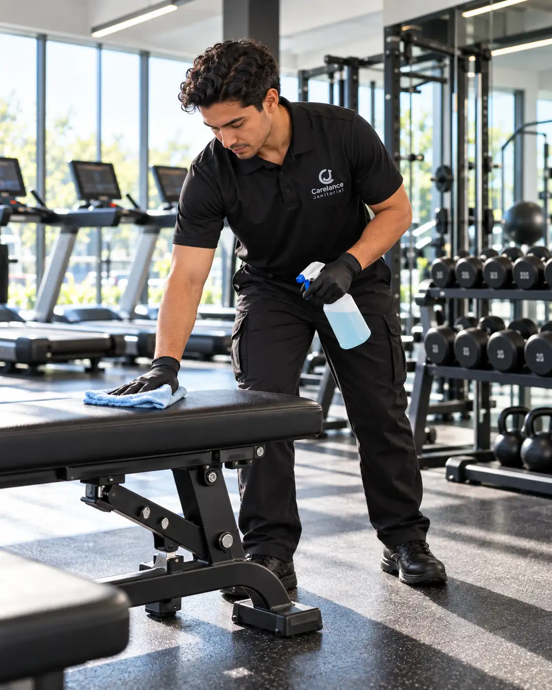 gym equipment cleaning