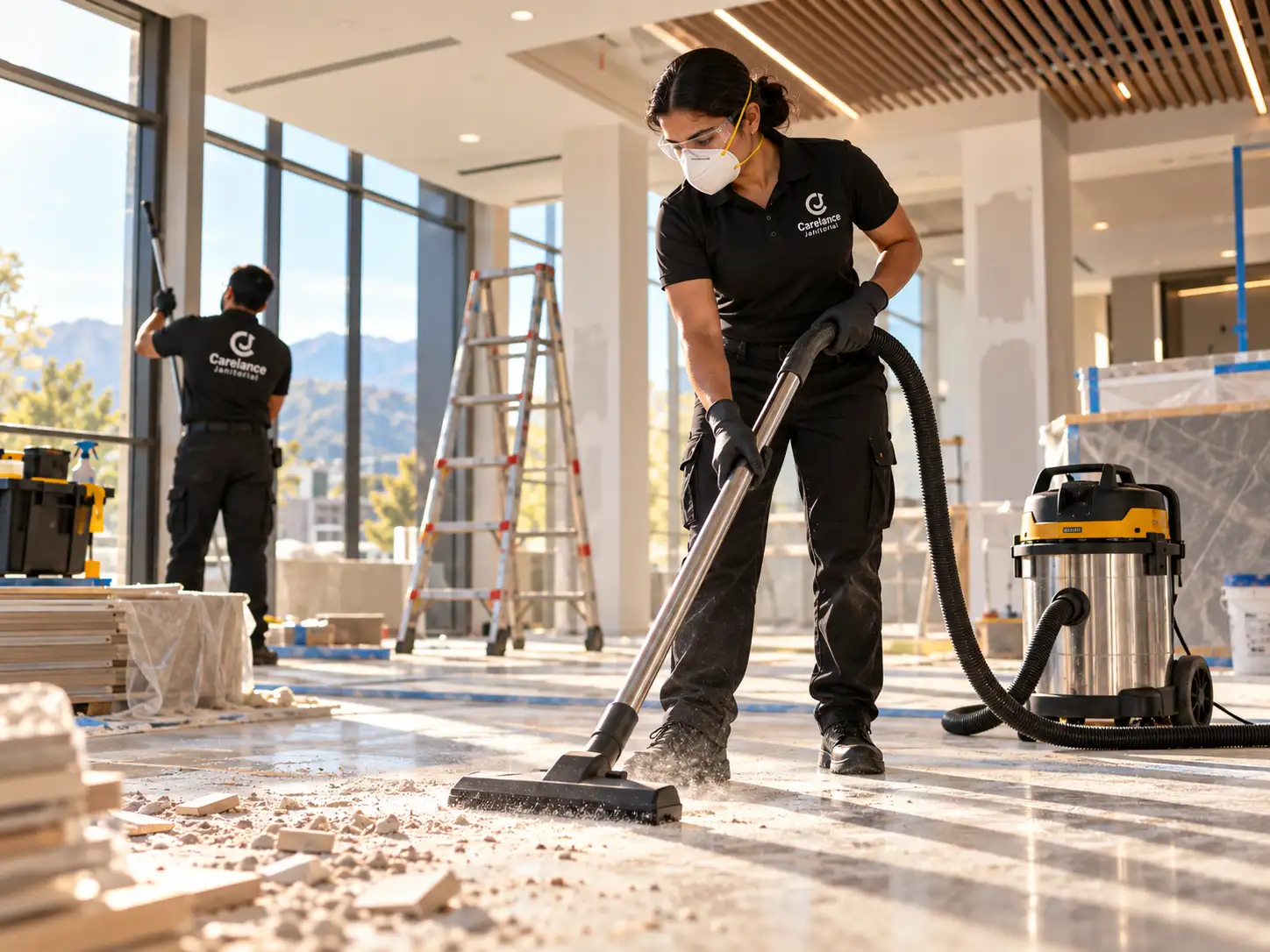 post construction floor vacuuming