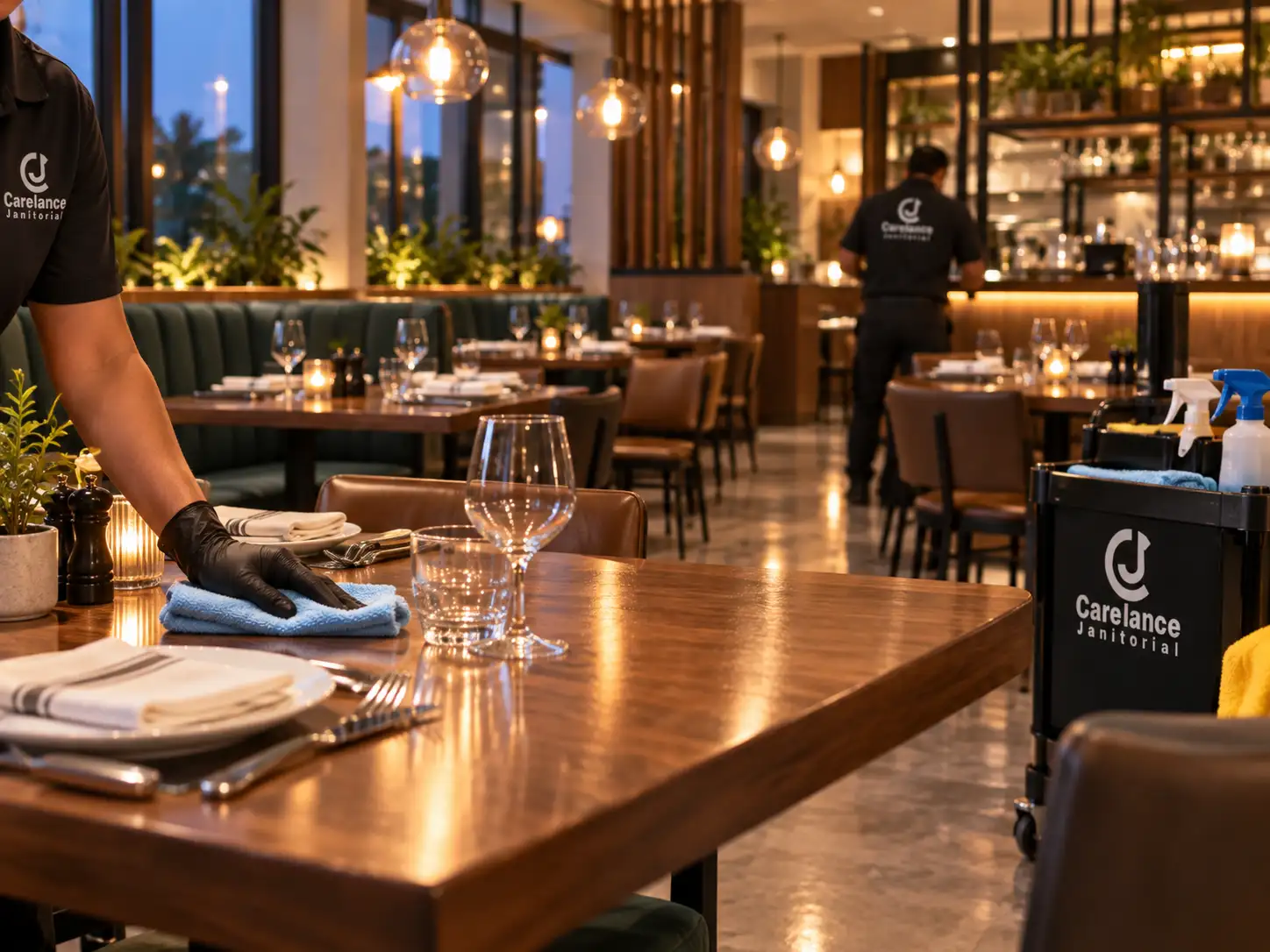 restaurant dining room cleaning